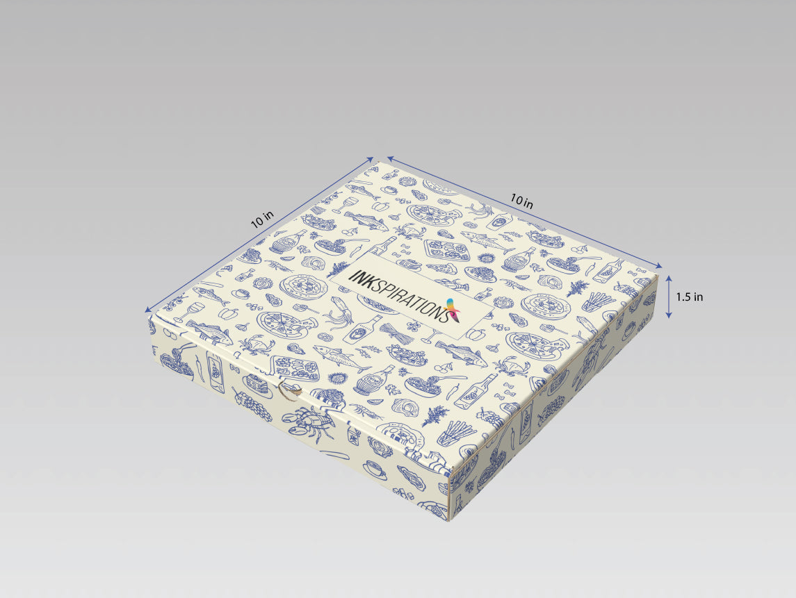 Medium Pizza Box with Full Colour (Digital or Offset) Print 10x10"