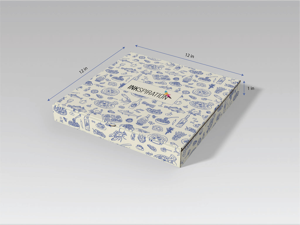 Large Pizza Box with Full Colour (Digital or Offset) Print 12x12"